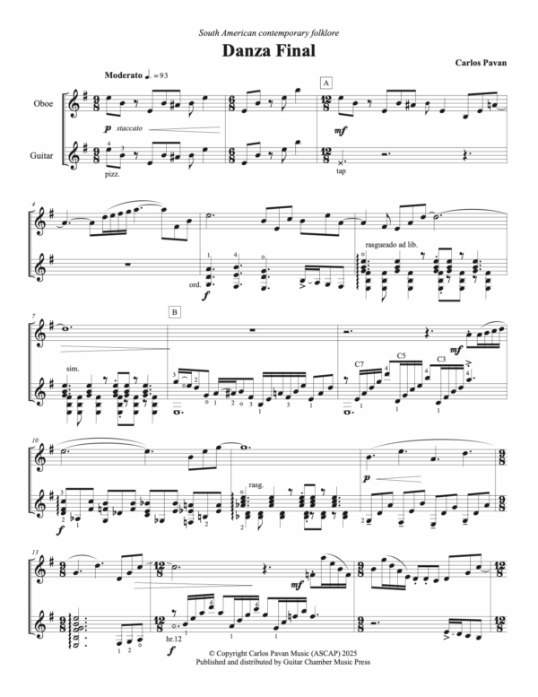 Danza Final for Oboe and Guitar - Image 3